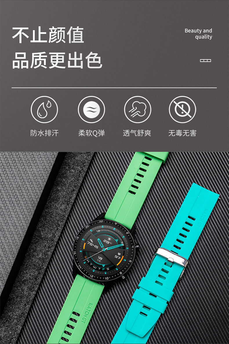 适用于华为GT2手表GT3表带Watch3表带2Pro智能GT快拆生耳20MM22MM详情2