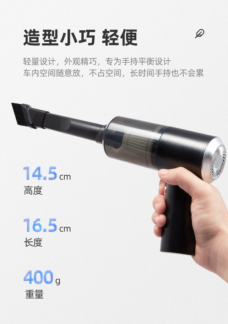 Multi-functional portable wireless vacuum cleaner for home use in vehicles, white high-power portable dust collector for cars pic 4