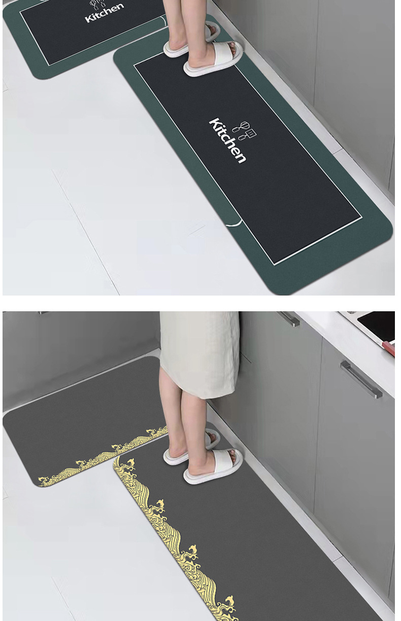 Morandi kitchen floor MATS can be wiped, absorb water and oil. Diatom mud floor MATS are household MATS that do not slip. Diatom mud floor MATS pic 18