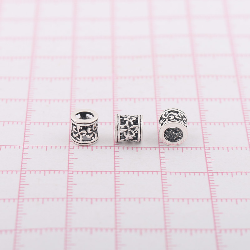 925 sterling silver accessories, 6MM Bauhinia flower bucket beads, small silver jewelry accessories, necklace spacer beads, DIY silver jewelry pic 4