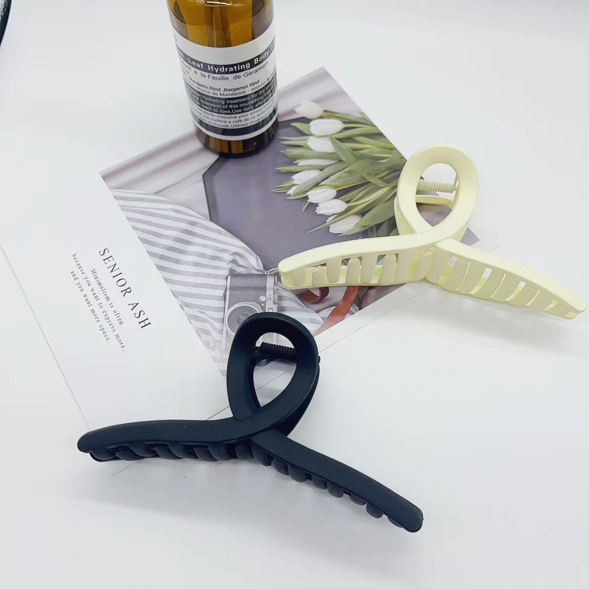 高级感鲨鱼夹发卡网红气质盘发抓夹磨砂发夹女后脑勺头发夹子头饰详情2