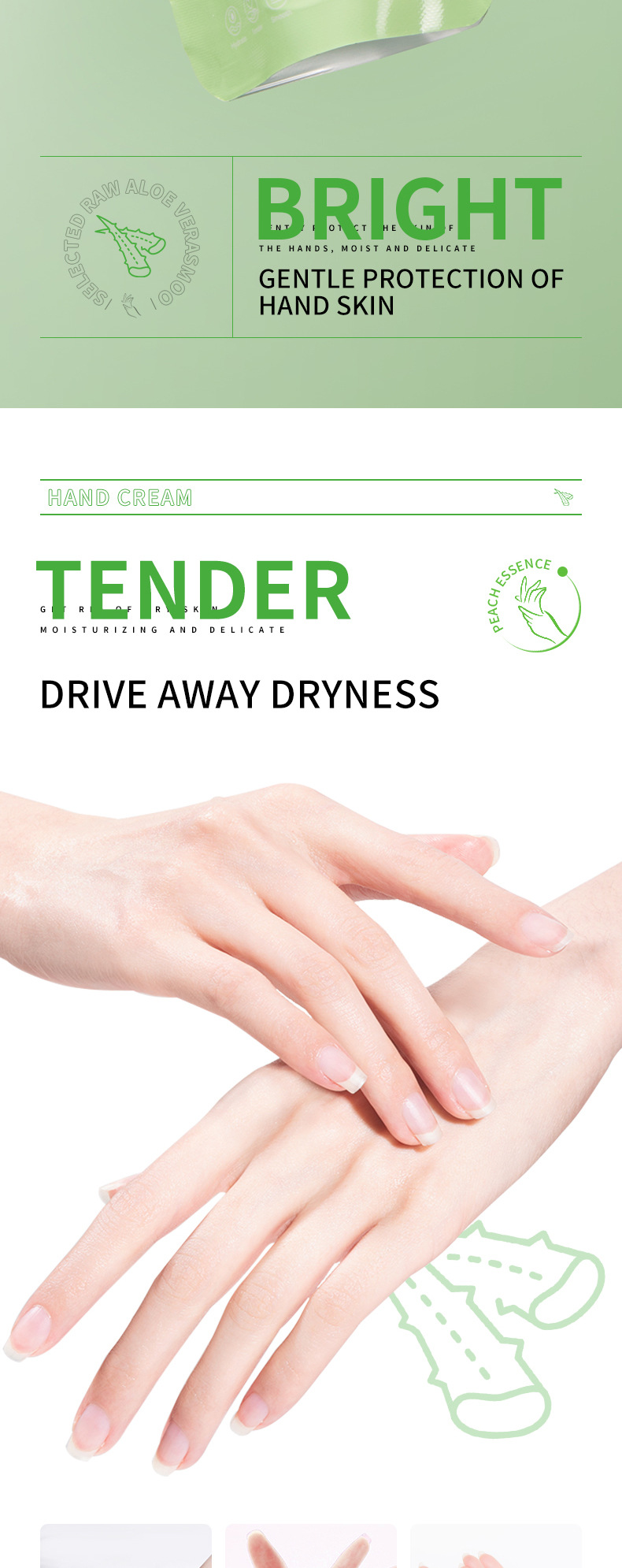 SADOER all-English plant-based bagged hand cream, avocado aloe vera Moisturizing, nourishing and refreshing, cross-border export wholesale pic 5
