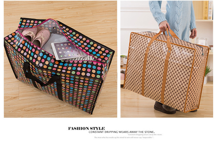 Wholesale large-capacity woven moving bags, non-woven fabric storage bags, custom-made waterproof thickened portable moving luggage bags pic 8