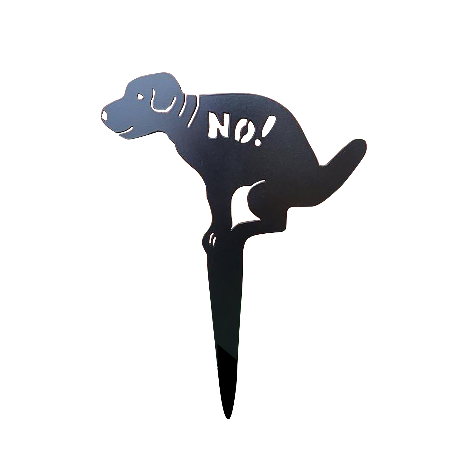 独立站黑色小狗标志欧式草坪雕塑花园装饰圣诞地插No Pooping Dog详情8