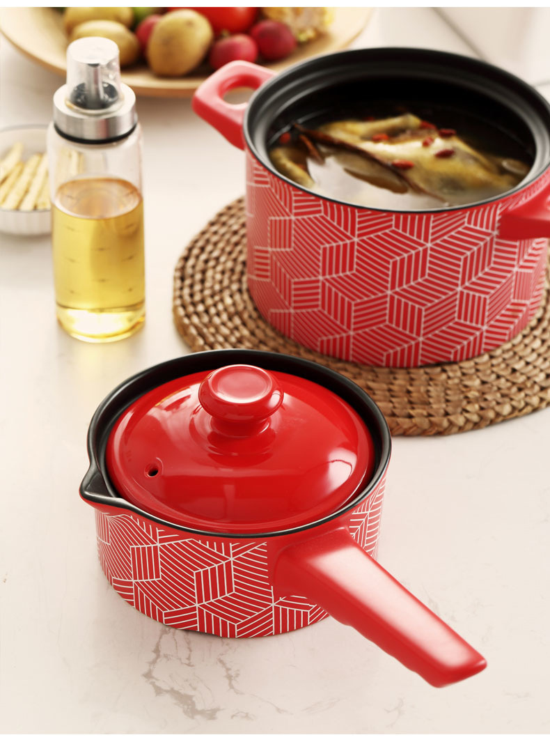 Red clay pot stew pot household gas stove special high-temperature resistant ceramic clay pot 煲仔饭 soup dry boiling pot pic 23