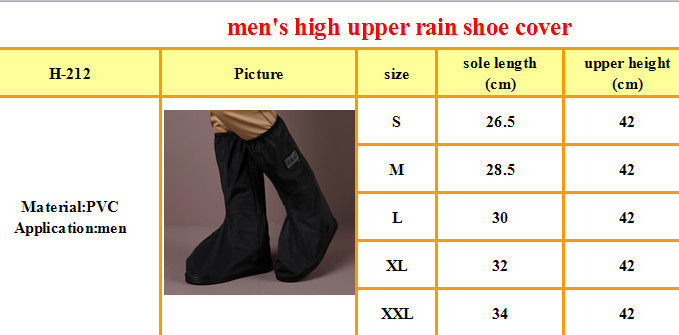 Wholesale of upgraded rainproof shoe covers, high-top thick-soled cycling outdoor waterproof shoe covers in black and white pic 1
