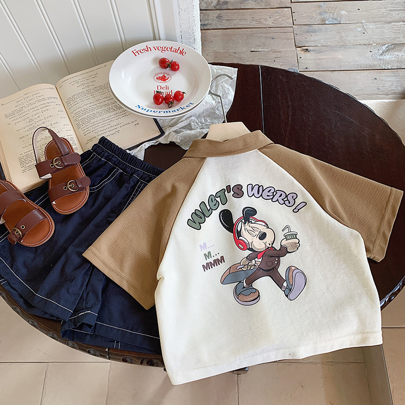 Niño camiseta verano 2024 nuevo niño niño korean versión algodón manga corta bebé dibujos animados lindo casual top pic 5
