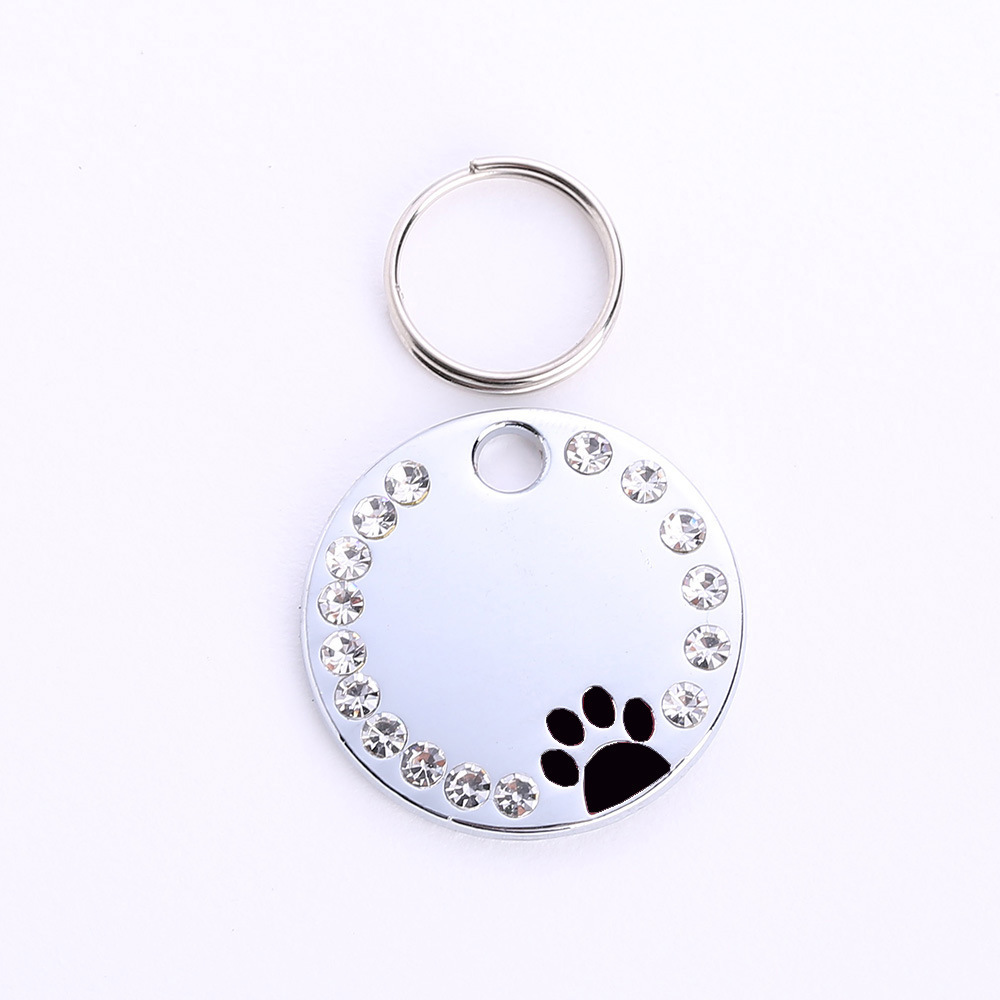 Pet accessories: Multi-color oil drip, foot print, pet dog tag, outdoor anti-loss engraved with diamond cat necklace pendant pic 19