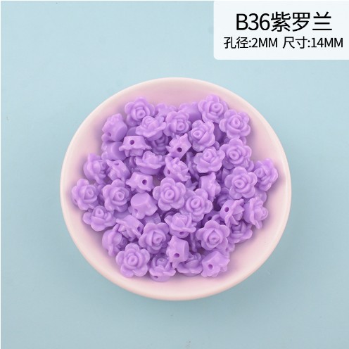 New macaron-colored camellia beads perforated solid rose loose beads diy beading material resin accessories pic 10