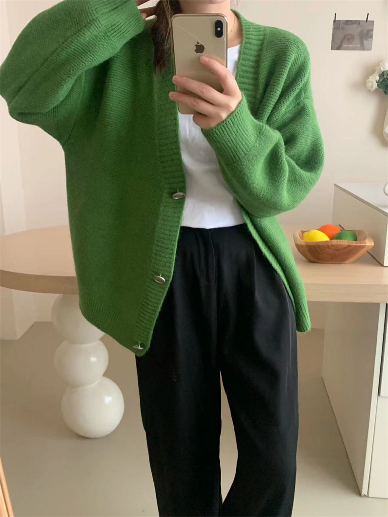 V领短款显瘦针织开衫女外搭2023秋季新款女装气质毛衣外套上衣女详情28