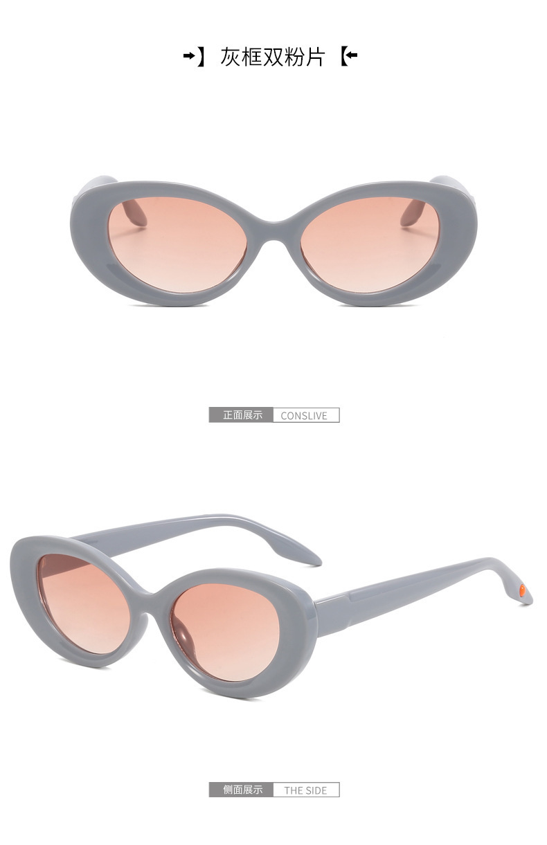 欧美跨境 新款2302椭圆小框太阳镜 时尚潮流PC框太阳眼镜网红墨镜详情11