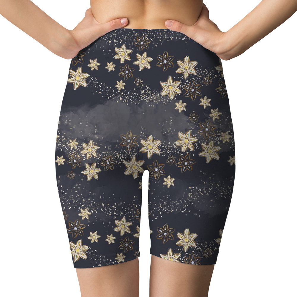 New 3D digital printed starry sky sports yoga capri shorts for cross-border Amazon from Europe and America. Please provide the printed image pic 53