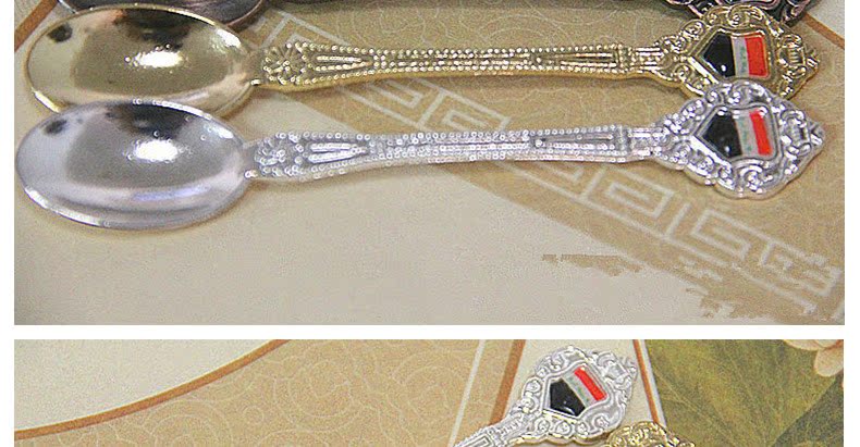 Retro flag spoon, coffee spoon, Arab-style cake spoon, halal ice cream spoon (JY48), creative tableware decoration spoon, stainless steel dessert spoon, ice cream spoon pic 6