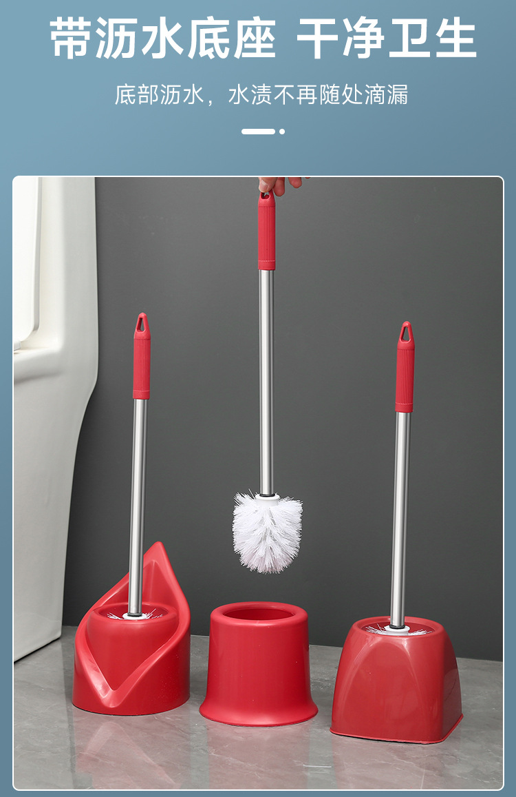 Toilet cleaning brush, silicone long-handled toilet brush, bathroom toilet cleaning brush, no blind spot toilet brush set pic 8