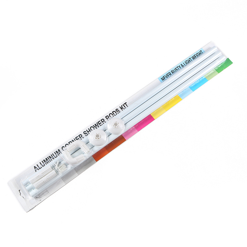 Cross-border supply bathroom curtain rod thickened telescopic multi-functional bathroom curtain support rod made of aluminum alloy pic 19