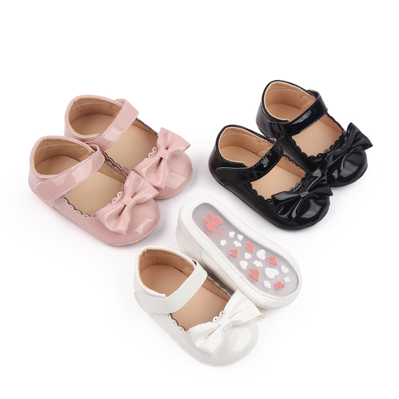 Spring and Autumn Princess Bow Baby Walking Shoes for Girls Rubber-soled Baby Shoes for 0-1 year Old Walking Shoes 2787 pic 2