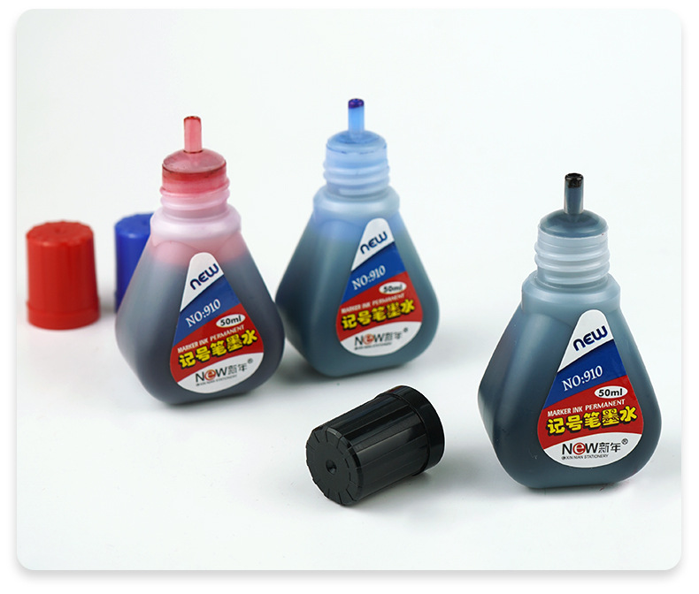 Wholesale of New Year marker pen ink, black, red and blue colored oil-based pens, waterproof underline pens, ink refill liquid and filling liquid pic 14