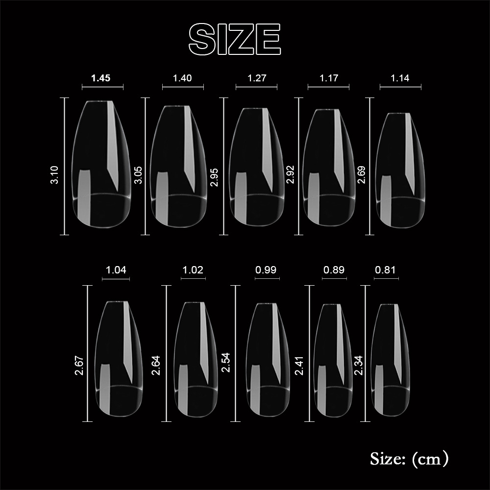 Thin, seamless nail sheets, high-transparency folded, seamless false nails, pointed ballet nails, almond nails, European and American style pic 41