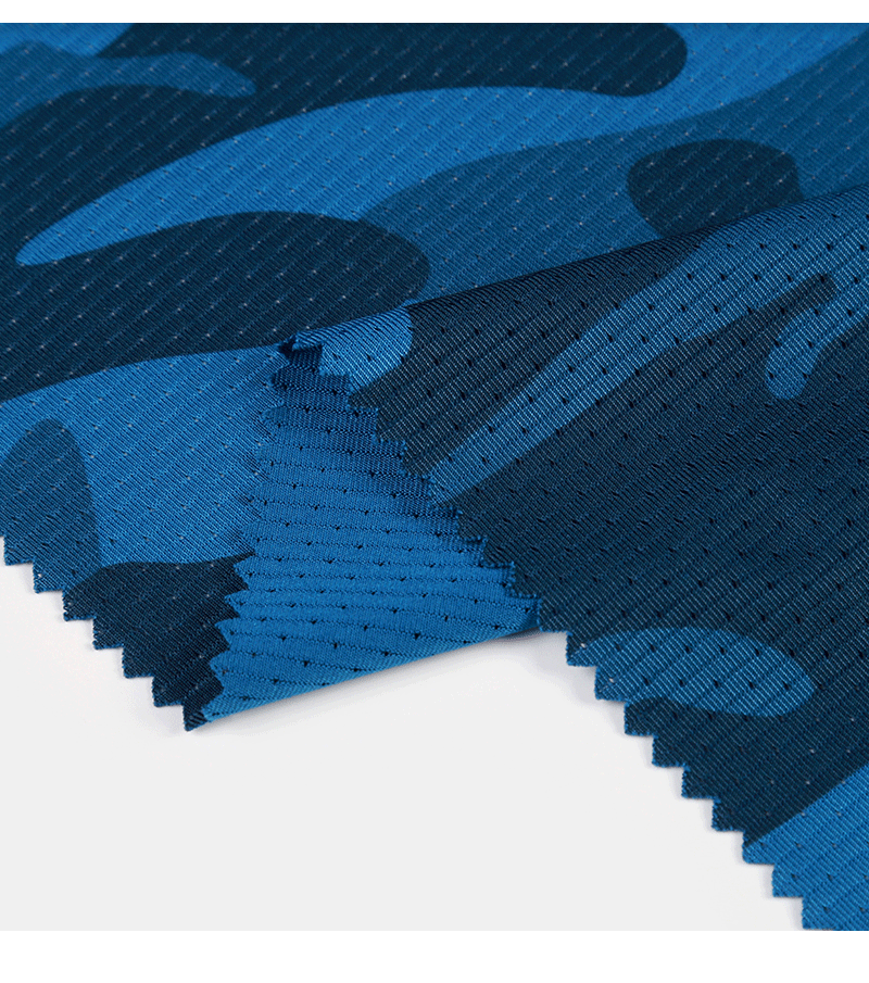 In stock: moisture-wicking and sweat-absorbing T-shirt fabric, camouflage mesh fabric, knitted fabric, quick-drying breathable casual wear fabric pic 1