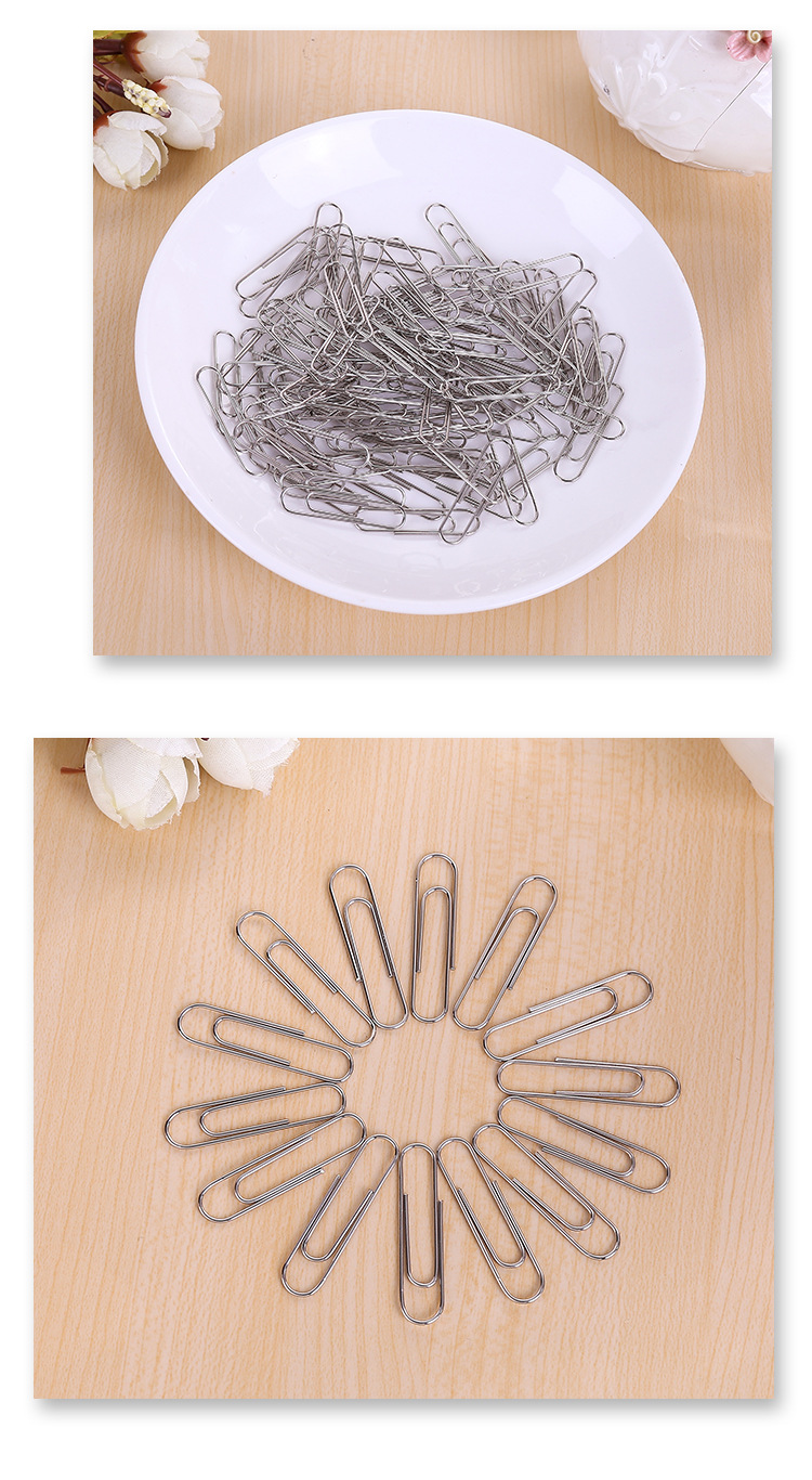 28mm silver electroplated paper clip, metal paper clip, office affordable, direct supply from supermarket, metal paper clip binding clip pic 9