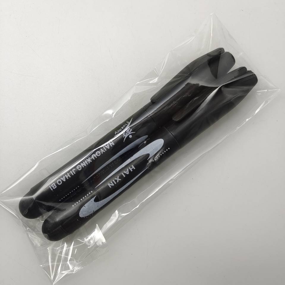 2 large-head marker pens in a bag, black ink-filled large-head pens, blue and red oil-based express logistics marker pens pic 5