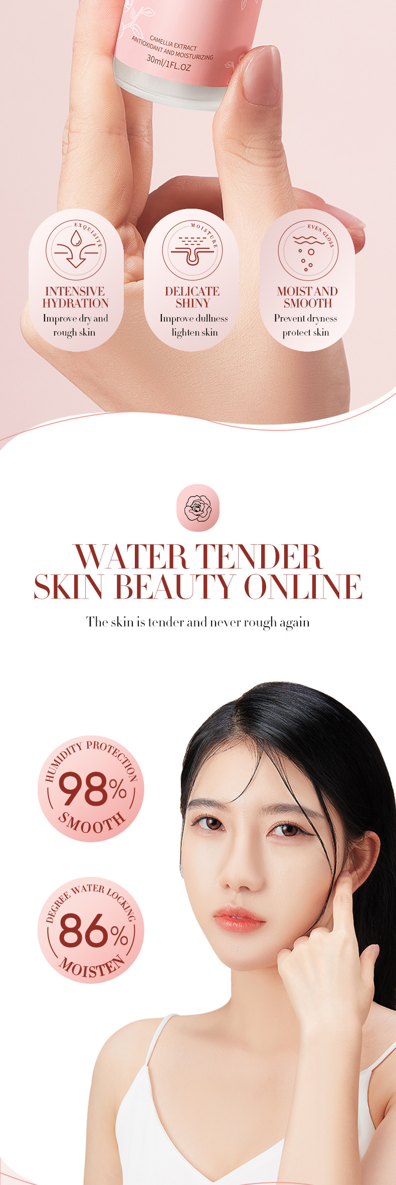 Cross-border BIOAOUA Camellia Antioxidant Nourishing Essence Hydrating, Moisturizing and hydrating Skin Repair Essence Essence pic 3