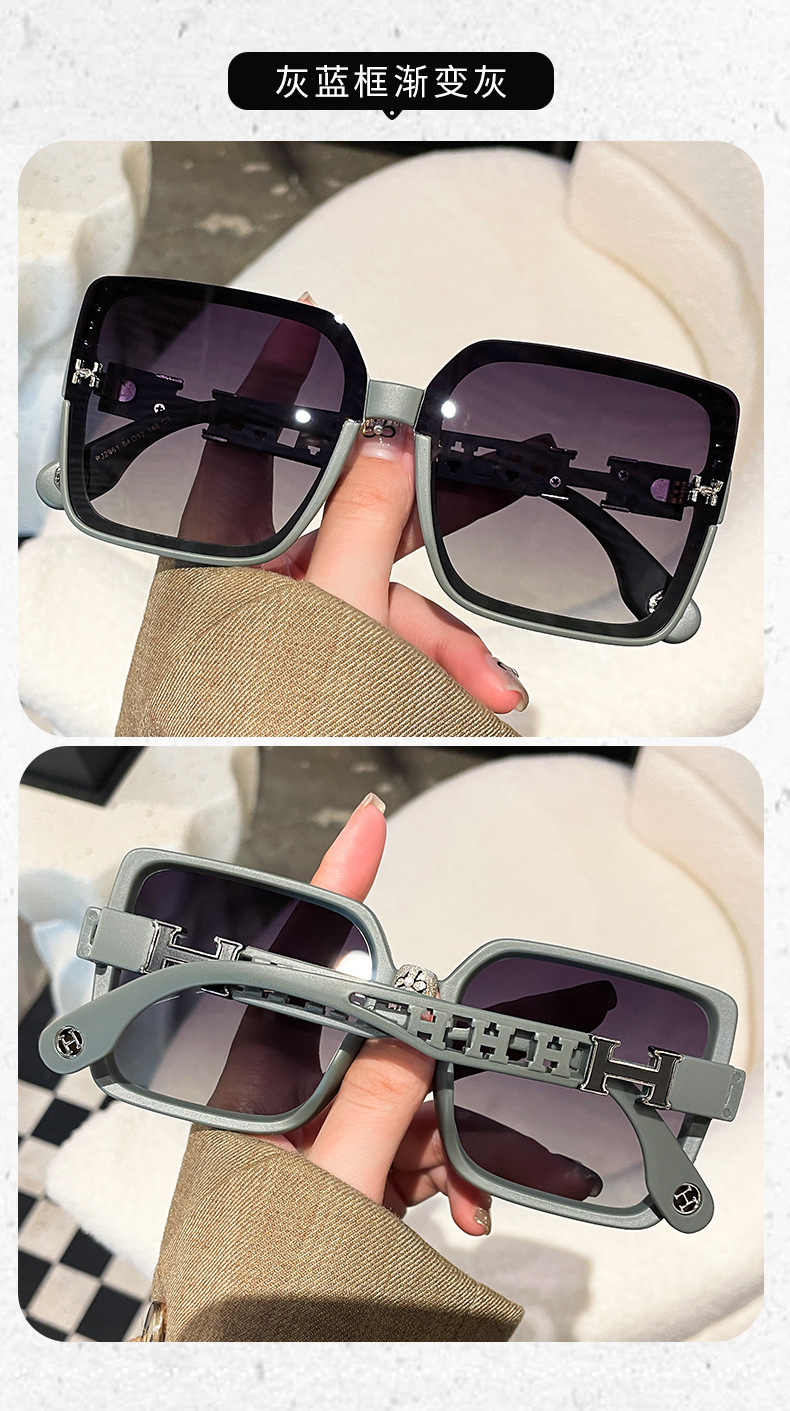 2023新款方形大框高级感时尚墨镜抖音网红防紫外线偏光女士太阳镜详情9
