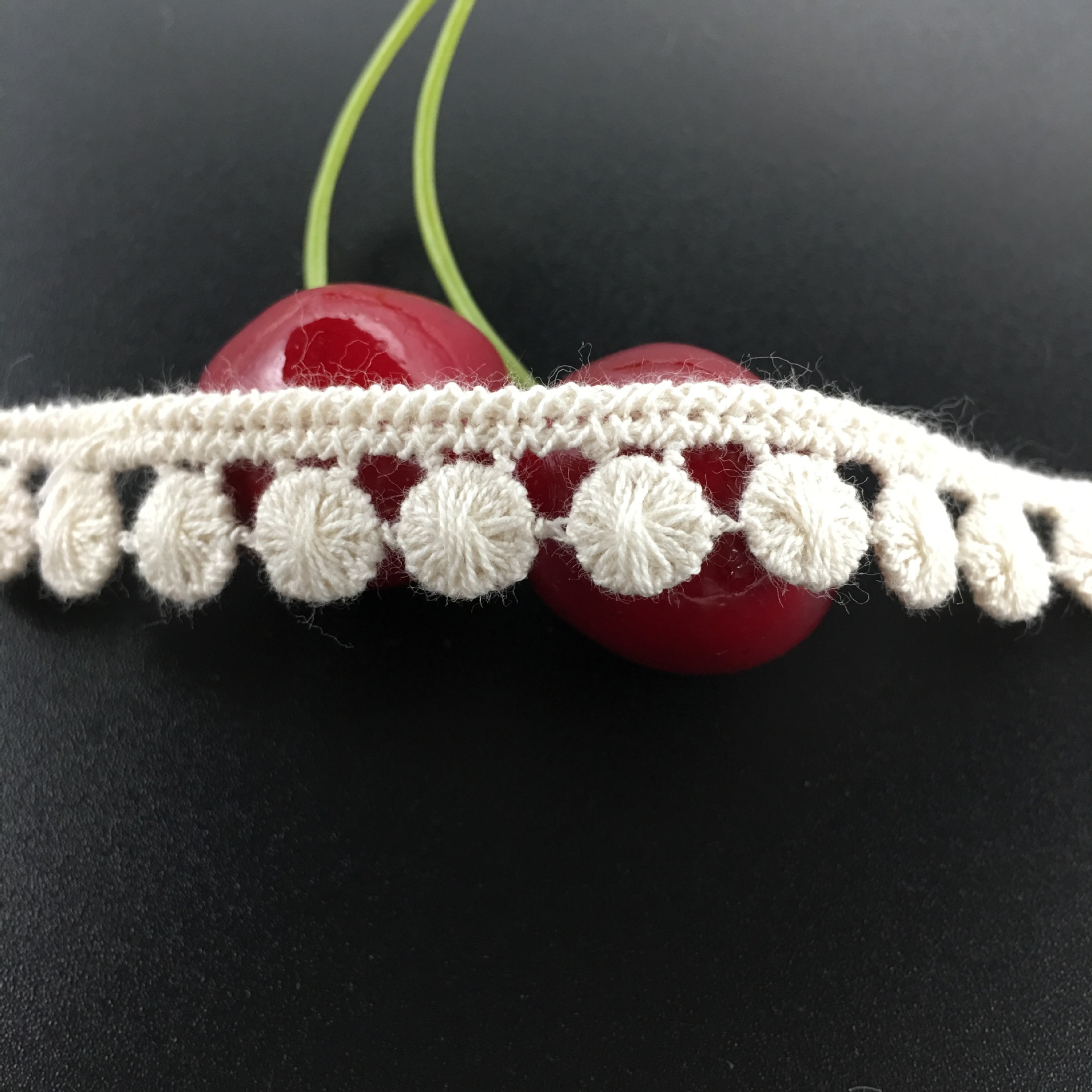 Embroidered lace, cotton thread, embroidered dot cotton, water-soluble lace, clothing accessories, Doudou lace, cotton dot edge pic 6