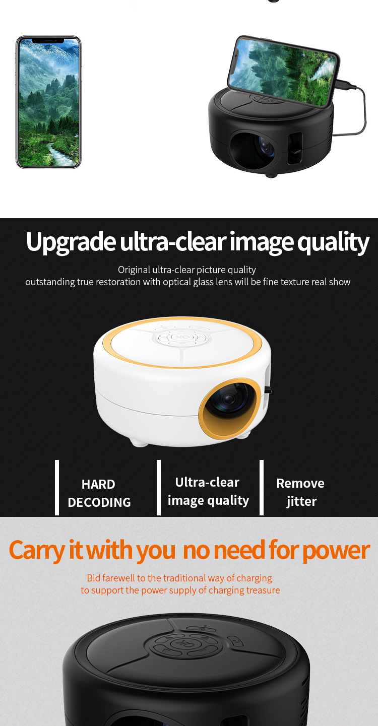 New upgraded portable projector for cross-border e-commerce, mini projector for foreign trade pic 11