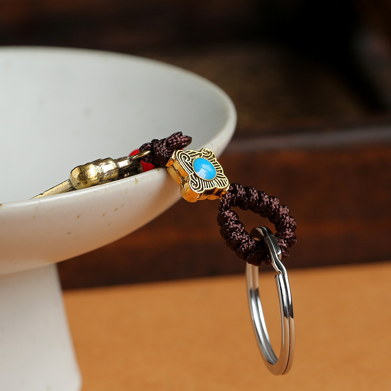 Brass abacus small pendant, hanging decoration, old copper ware, pure copper, meticulous calculation, car keychain, street stall, Chinese style pic 8