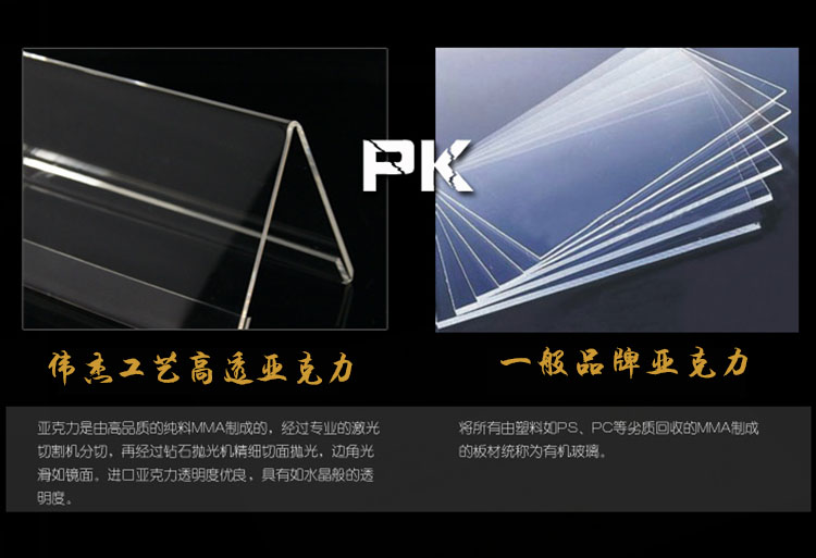 现货亚克力价格牌透明L型台卡 标价签展示架支付立牌广告桌牌定制详情7