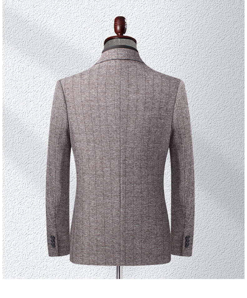 Laishibert autumn and winter knitted woolen woolen suits for young and middle-aged men, small suits for men, slim-fit woolen casual suits pic 37
