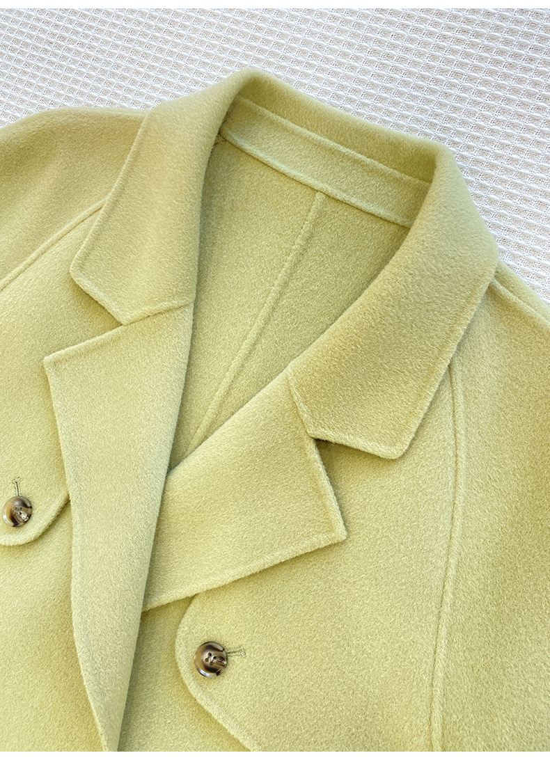 Q469 Dongdaemun Double-sided Cashmere Coat Korean version Autumn and Winter New Style Wool Tie suit collar woolen coat for women pic 64