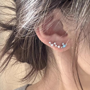 Frosted ear buckles, ins niche, trendy and individualistic flash sand earrings, fashionable, simple and cold style geometric ear rings and earrings pic 15