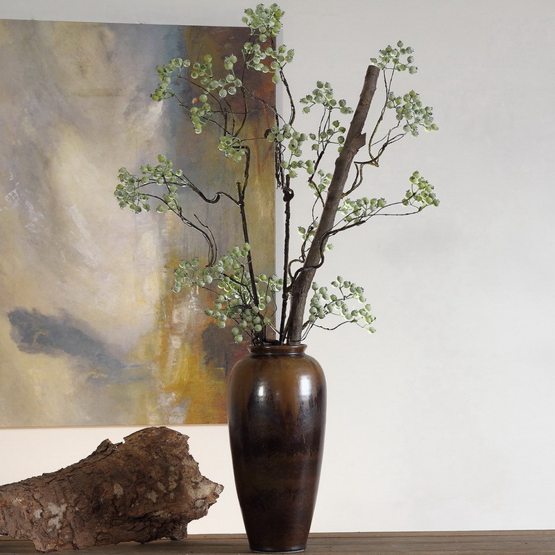 Dongli offers wholesale of grayish-white artificial berries with one-piece consignment, Chinese Zen-inspired ceramic vases for decoration and display, artificial flowers, wild fruits, and horse mulberry fruits pic 1