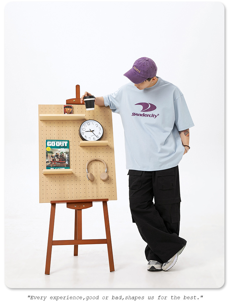 韩路男装 潮牌印花宽松短袖T恤男女夏季新款纯棉情侣美式复古体恤详情23