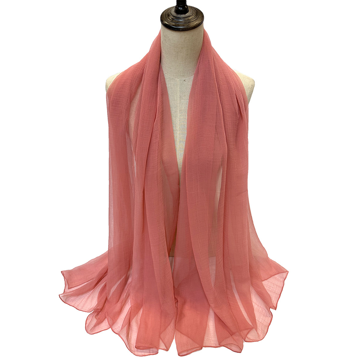 新款欧美出口纯色夏季防晒丝巾沙滩巾披肩 工厂批发定 制详情21