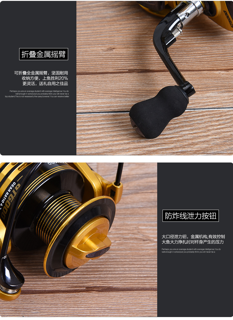 27600 LEO/ LeOU [GT Series Spinning Wheel Fishing Reel] Metal wire rocker arm gapless fishing reel and fishing gear pic 16