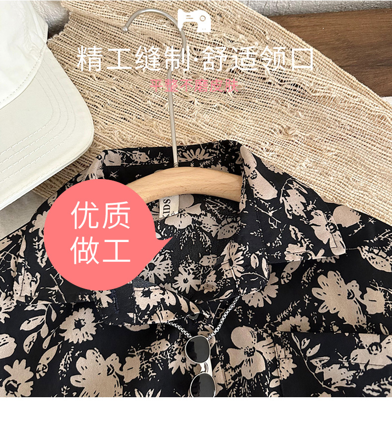 儿童衬衣男童韩版上衣夏季薄款时尚短袖翻领女童花衬衫度假港风潮详情4
