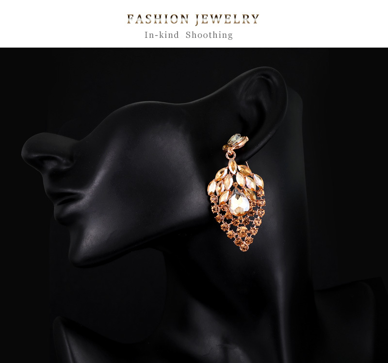 新款欧美气质镂空水晶流苏耳环  时尚新娘婚礼宴会耳饰  厂家供货详情2