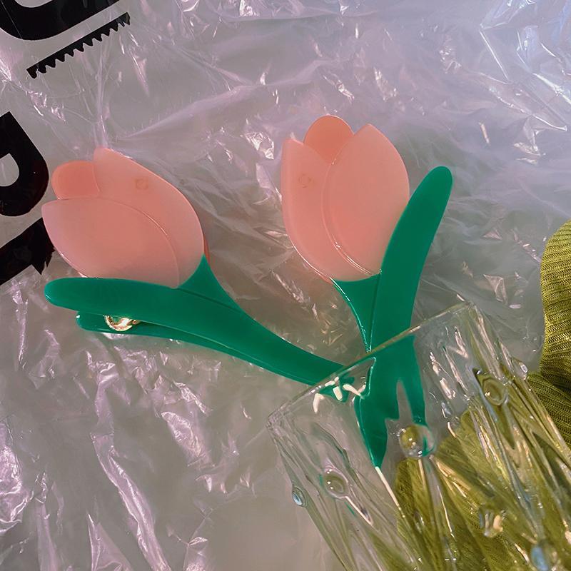 让郁金香长在头上~时髦设计感发夹花朵抓夹个性发夹鲨鱼夹发饰潮详情9