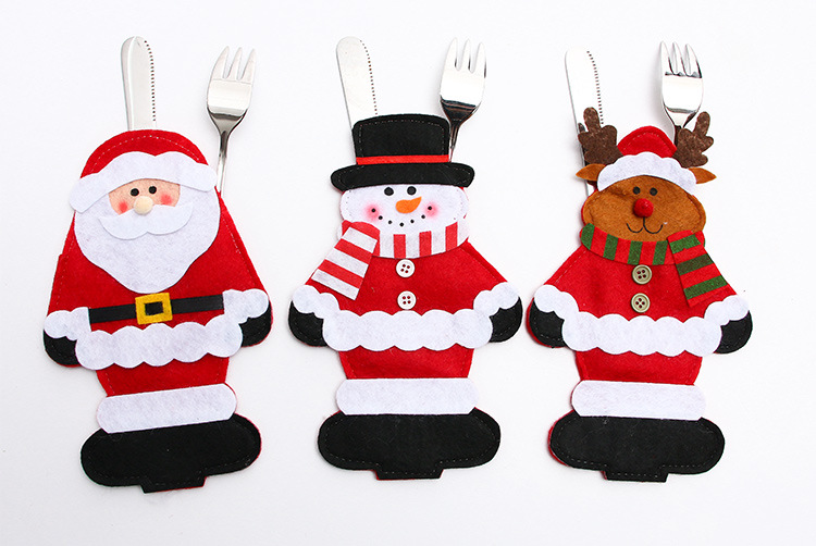 Wholesale of new Christmas decorations, new Santa Claus knife and fork sets, Christmas desktop cartoon tableware, knife and fork bags pic 3