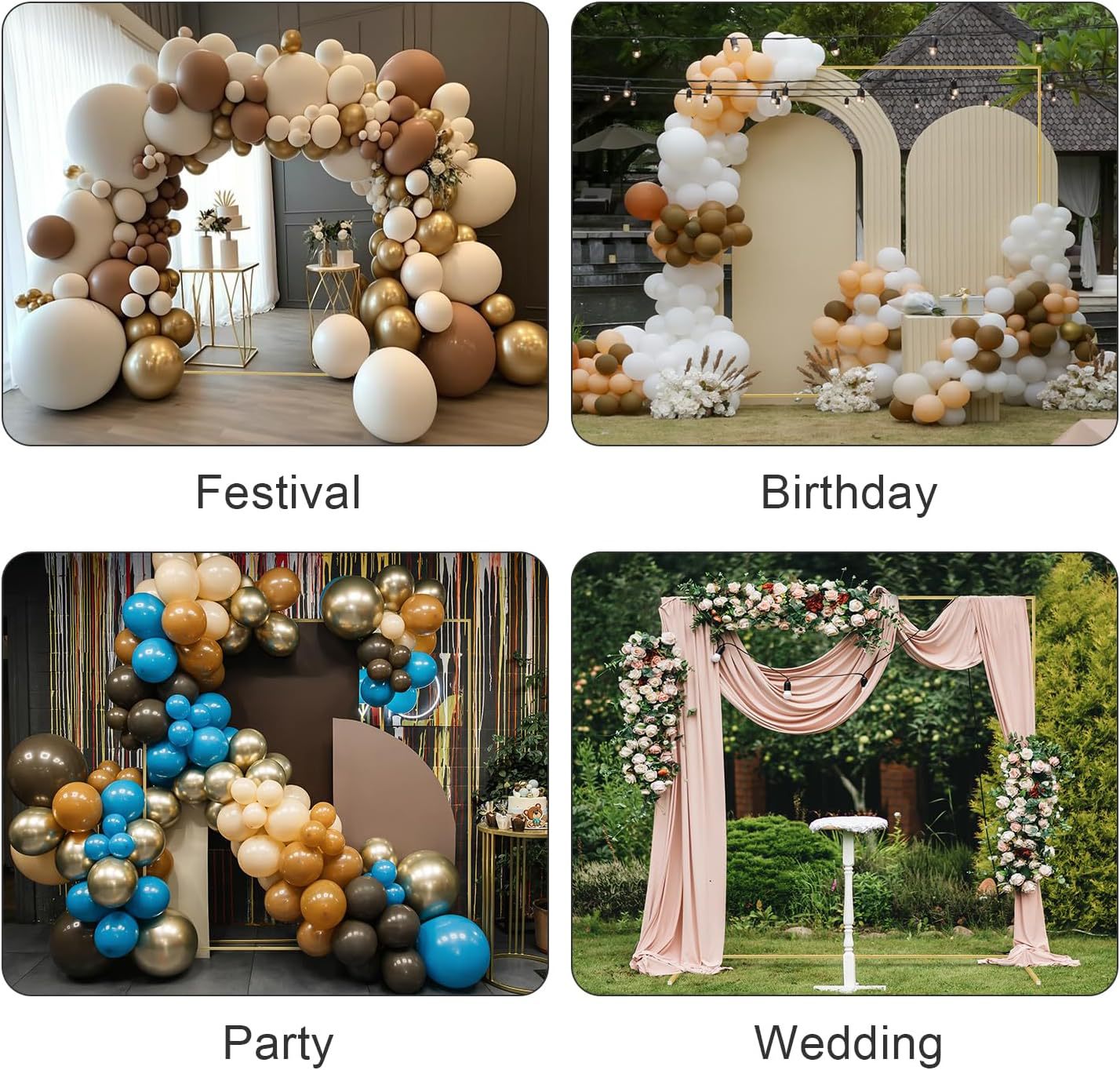 New wedding ironwork arch prop, circular double-pole flower door, exterior lawn arc, wedding stage background decoration pic 2