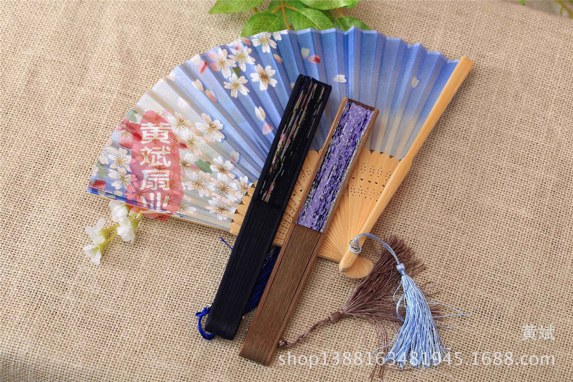 古风古典礼品真丝竹扇子日式和风扇樱花扇 折扇批发 舞蹈道具扇详情39