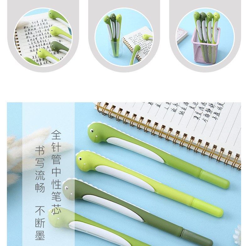 Nueva llegada zhongfan ZF2062 creativo animal pluma neutral dibujos animados dinosaurio styling pluma estudiante papelería firma pluma al por mayor pic 3