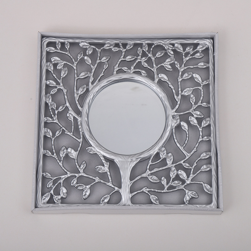 厂家直供正方形树形状银叶子装饰小镜客厅沙发背景装饰小镜详情3