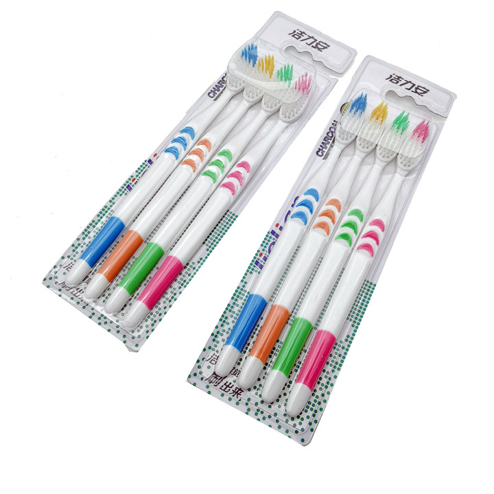 D2145 Four toothbrushes for adults, household, travel, fine filaments, soft bristles, clean, Yiwu 2-yuan store, department store wholesale pic 8