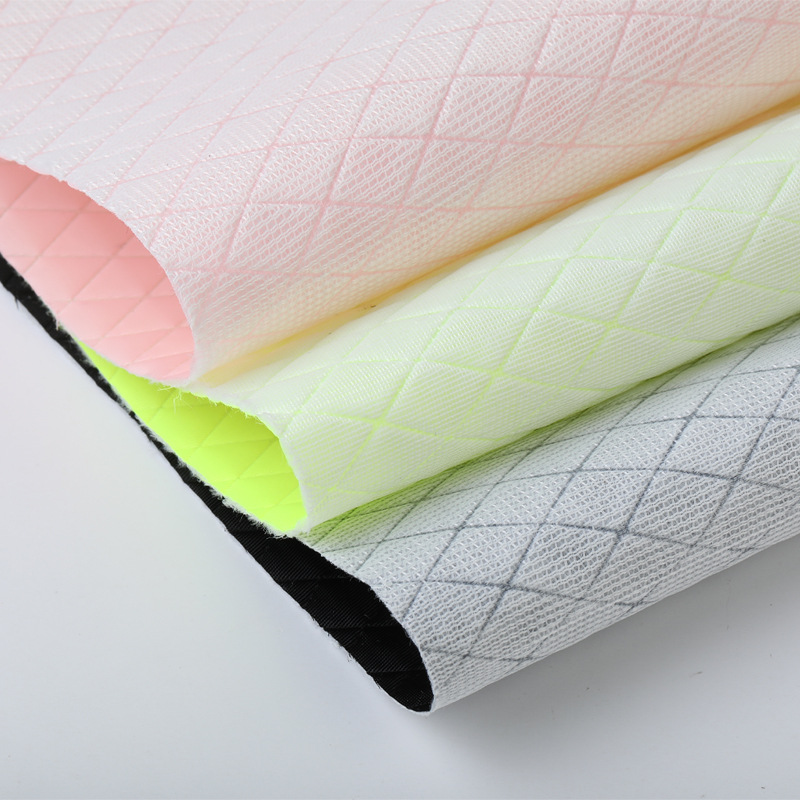 Leather fabric cosmetic bag for luggage, PVC diamond-shaped grid, 0.8cm, fabric veneer, decorative fabric pic 7