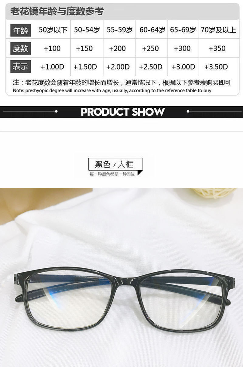老花镜2024防蓝光高清经典时尚超轻男女款远视老化老光老人眼镜潮详情4