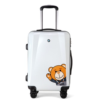 现货4S礼品箱20寸PC汽车专供拉杆箱打印万向轮小熊图案行李旅行箱详情2